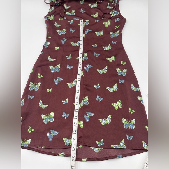 Urban Outfitters Women’s Medium Mallory Butterfly Mini Slip Dress Silky Summer - Picture 13 of 14